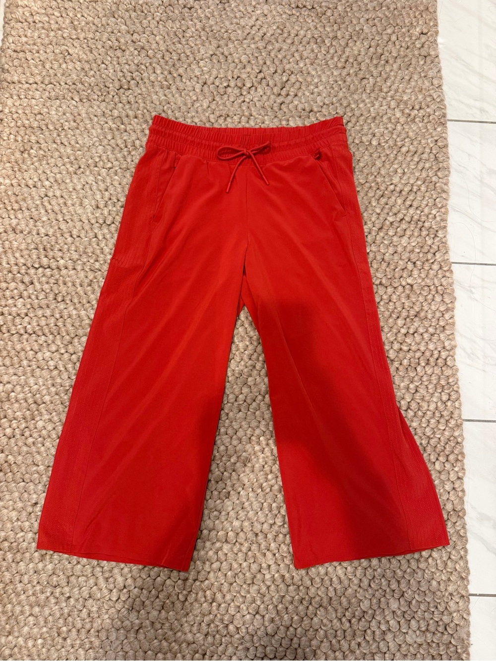 Athleta Red Wide-Leg Pull-On Pants